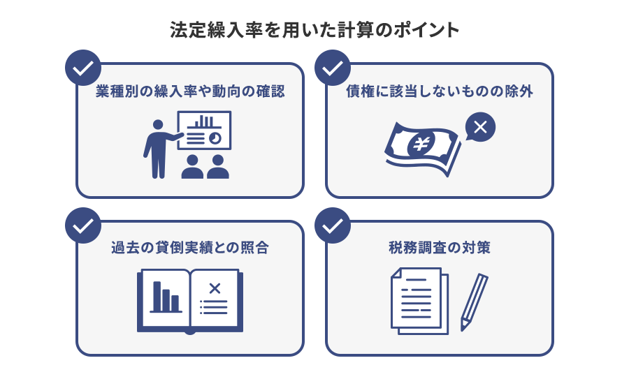 法定繰入率を用いる計算の4つのポイント
