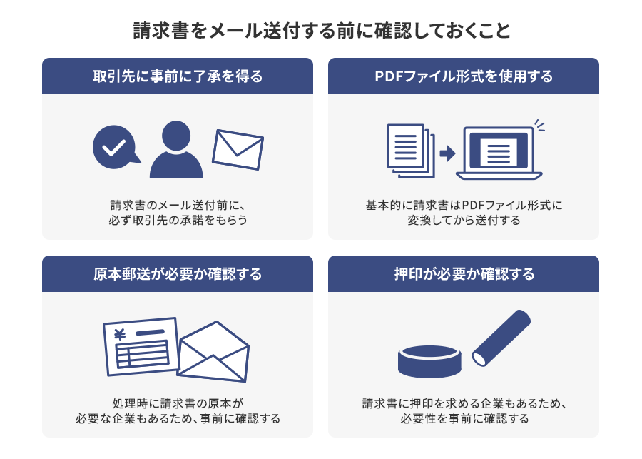 請求書をメール送付する前に確認しておくべき4つのポイント