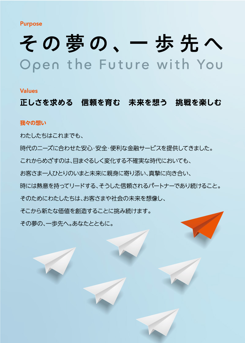 �p�[�p�X�F���̖��́A�����ց`Open the Future with You�`�@�o�����[�F�����������߂�M������ޖ�����z��������y���ށ@��X�̑z���F�킽�������͂���܂ł��A����̃j�[�Y�ɍ��킹�����S�E���S�E�֗��ȋ��Z�T�[�r�X��񋟂��Ă��܂����B���ꂩ��߂����̂́A�ڂ܂��邵���ω�����s�m���Ȏ���ɂ����Ă��A���q���܈�l�ЂƂ�̂��܂Ɩ����ɐe�g�Ɋ��Y���A�^���Ɍ��������A���ɂ͔M�ӂ������ă��[�h����A���������M�������p�[�g�i�[�ł��葱���邱�ƁB���̂��߂ɂ킽�������́A���q���܂�Љ�̖�����z�����A��������V���ȉ��l��n�����邱�Ƃɒ��ݑ����܂��B���̖��́A�����ցB���Ȃ��ƂƂ��ɁB