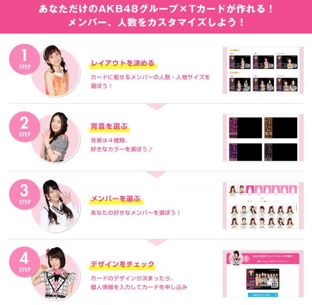 あなただけのAKB48グループ×Tカードが作れる！メンバー、人数をカスタマイズしよう！