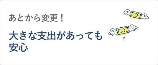 あとから変更！大きな支出があっても安心