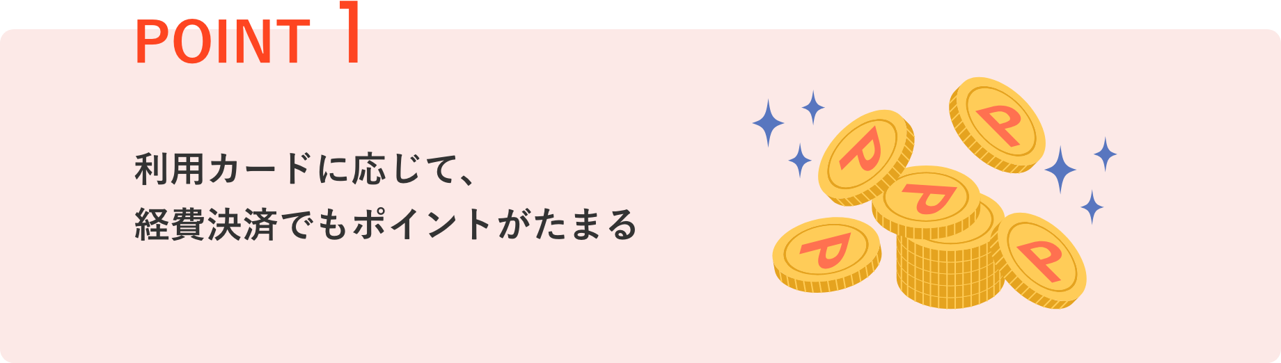 POINT1 利用カードに応じて、経費決済でもポイントがたまる